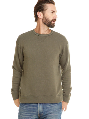Mens French Terry L/s Crew Neck Pullover