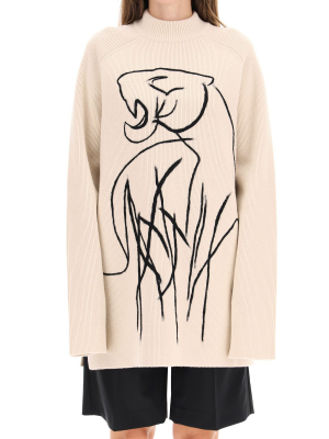 Kenzo Júlio Pomar Tiger Illustration Knitted Long Jumper