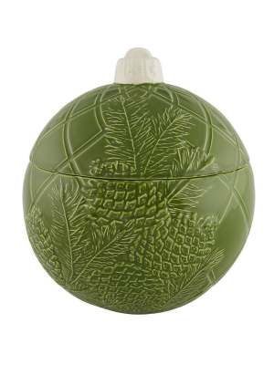 Bordallo Pinheiro Christmas Balls Large Round Green Box