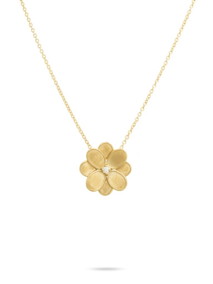Marco Bicego® Petali Collection 18k Yellow Gold And Diamond Small Flower Pendant