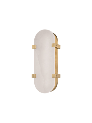 Hudson Valley Lighting Skylar Sconce - Aged Brass & White