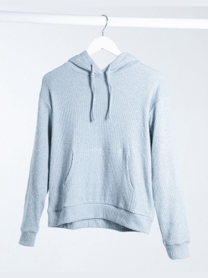 Chelsea Peers Ribbed Lounge Hoodie In Blue