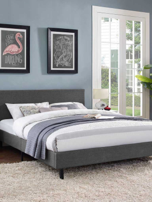 Alwyn Fabric Bed Gray