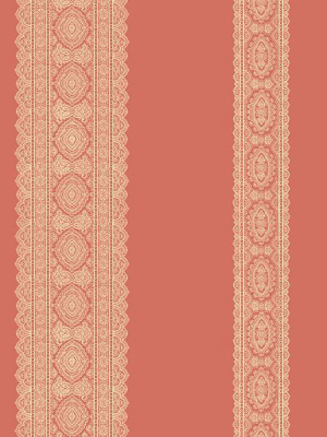 Brynn Coral Paisley Stripe Wallpaper From The Kismet Collection By Brewster Home Fashions