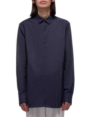 Layered Mixed Pinstripes Button Down Shirt (2007-3600-163-059-black)