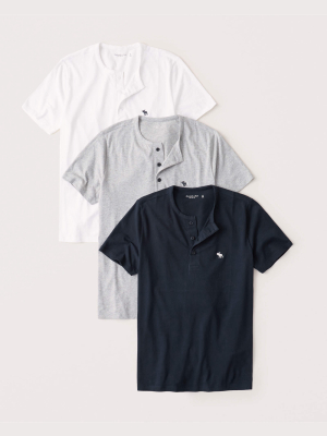 3-pack Short-sleeve Icon Henley