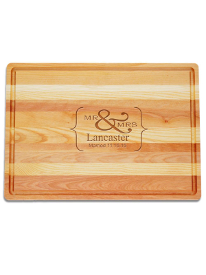 “mr And Mrs” Large Wooden Cutting Board