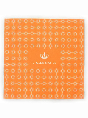 Tiqui Orange - Crown Pattern Pocket Square (13"x13")