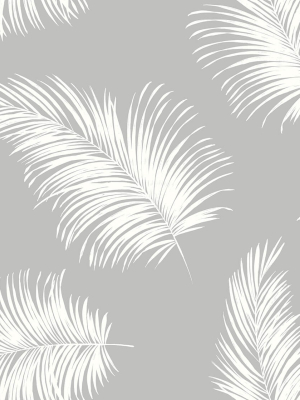 Tossed Palm Peel-and-stick Wallpaper In Harbor Mist From The Luxe Haven Collection By Lillian August