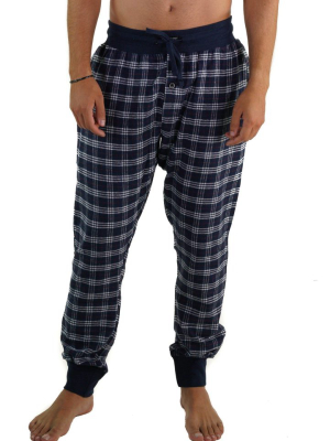 Men's Flannel Jogger Lounge Pants - Black/grey