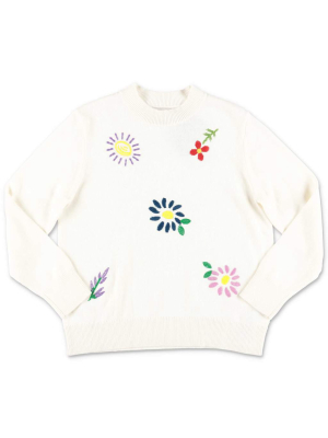 Stella Mccartney Kids Embroidered Flowers Oversized Jumper