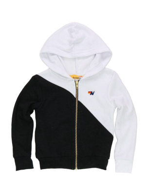 Kid's Glider Zip Hoodie - White // Black