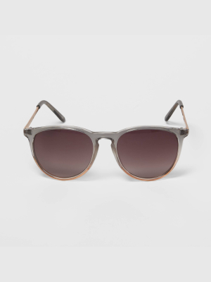 Women's Two-tone Gradient Metal Round Sunglasses - A New Day™