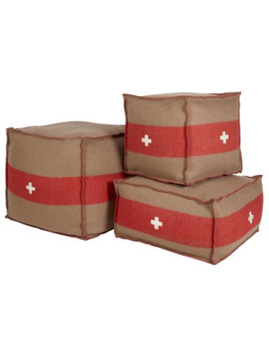 Bobo Intriguing Objects Swiss Army Pouf - Brown/red