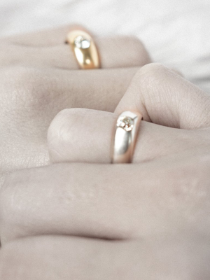 14k White Gold W/ 35kt. Diamond Engagement Ring