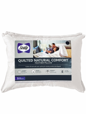 Standard/queen Quilted Comfort Down Feather Bed Pillow - Sealy