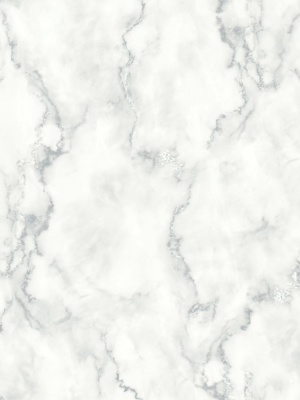 Marble Texture Peel-and-stick Wallpaper In Grey And White By Nextwall