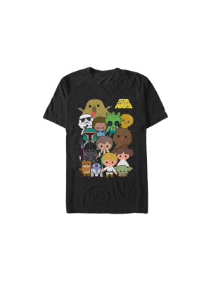 Men's Star Wars Cute Cartoon Character Group T-shirt