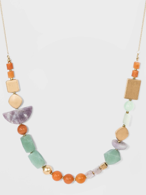 Semi-precious With Worn Gold Necklace - Universal Thread™