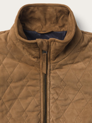 Diamond Quilted Suede Jacket