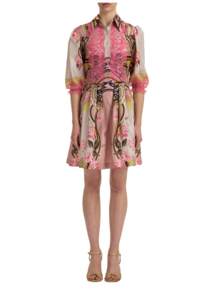 Alberta Ferretti Abstract Pattern Print Shirt Dress