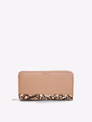 Mersi Carrie Snake Print Bi-fold Wallet - Vegan Leather