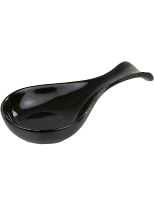 Home Basics Ceramic Spoon Rest, Black