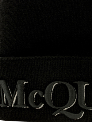 Alexander Mcqueen Logo Embroidered Beanie