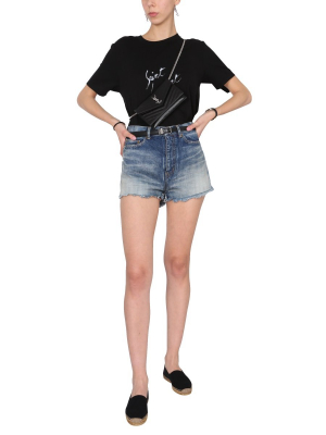 Saint Laurent Raw-edge Denim Shorts