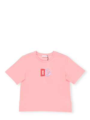 Dolce & Gabbana Kids Logo Embroidered Crewneck T-shirt