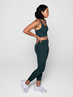 28.5" High Rise Classic Compressive Leggings In Moss