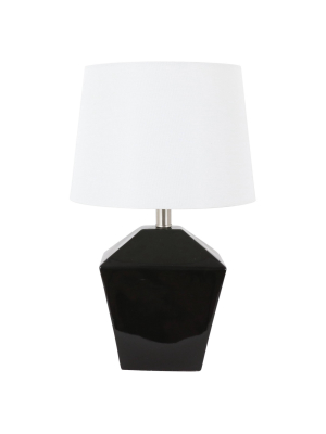 19.5" Carrol Geometric Table Lamp (includes Led Light Bulb) Black - Decor Therapy