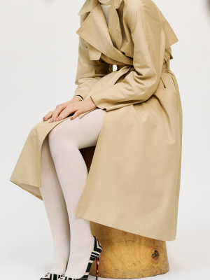 Voluminous Gabardine Trench Coat