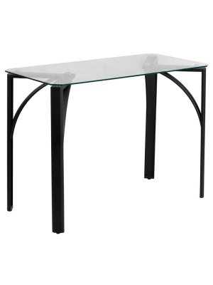 Lila Black Aluminum Contemporary Office Desk