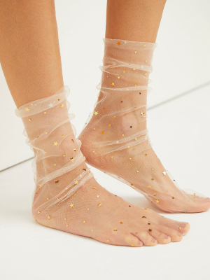 Moon & Stars Sheer Ankle Socks