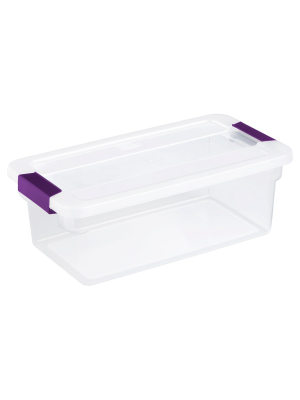 Sterilite 6 Qt Clear View Box Clear With Latches Purple