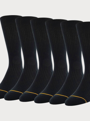 Signature Gold By Goldtoe Men's Repreve All Season Rib Socks 6pk - 6-12.5