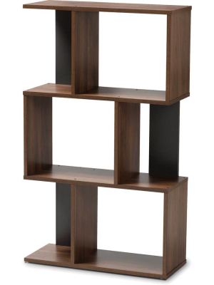 Leala Shelving Unit Walnut/dark Gray