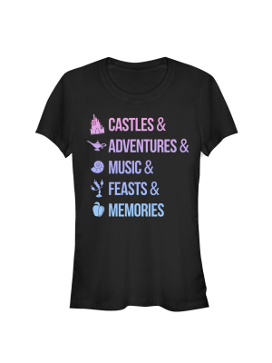 Junior's Disney Princesses Keywords T-shirt