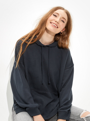 Ae Fleece Oversized Side Slit Hoodie