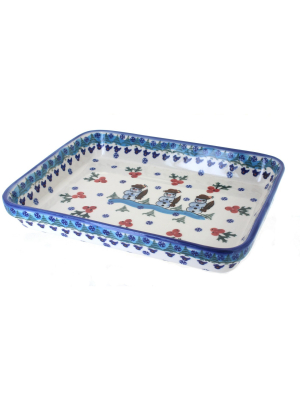 Blue Rose Polish Pottery Frosty Duo Large Rectangular Baker