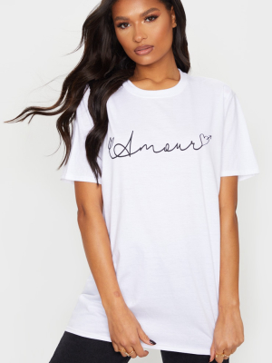 White Amour Printed T Shirt