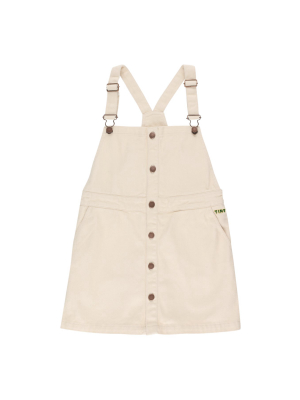 Tiny Cottons Solid Overall Dress - Cream