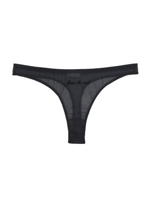 Logo Embroidered Tricot Thong