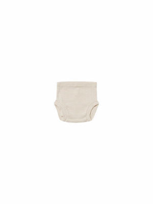 Quincy Mae Ribbed Bloomer - Ash Stripe