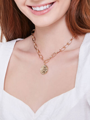 Chunky Coin Pendant Necklace