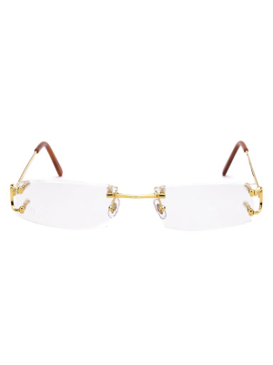 Cartier Rimless Rectangular Frame Glasses