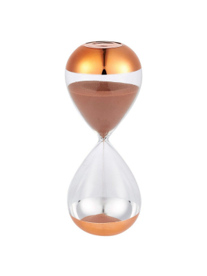 Juvale Hourglass Sand Timer, 30 Minutes Chrome Plated Rose Gold San Clock For Home And Wedding Decorations