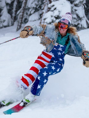 How's Your Aspen | Women's American Flag Ski Bibs