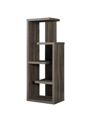 48" Bookcase With Accent Display Dark Taupe - Everyroom